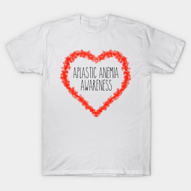 Aplastic Anemia Awareness Support In Heart T-Shirt by MerchAndrey